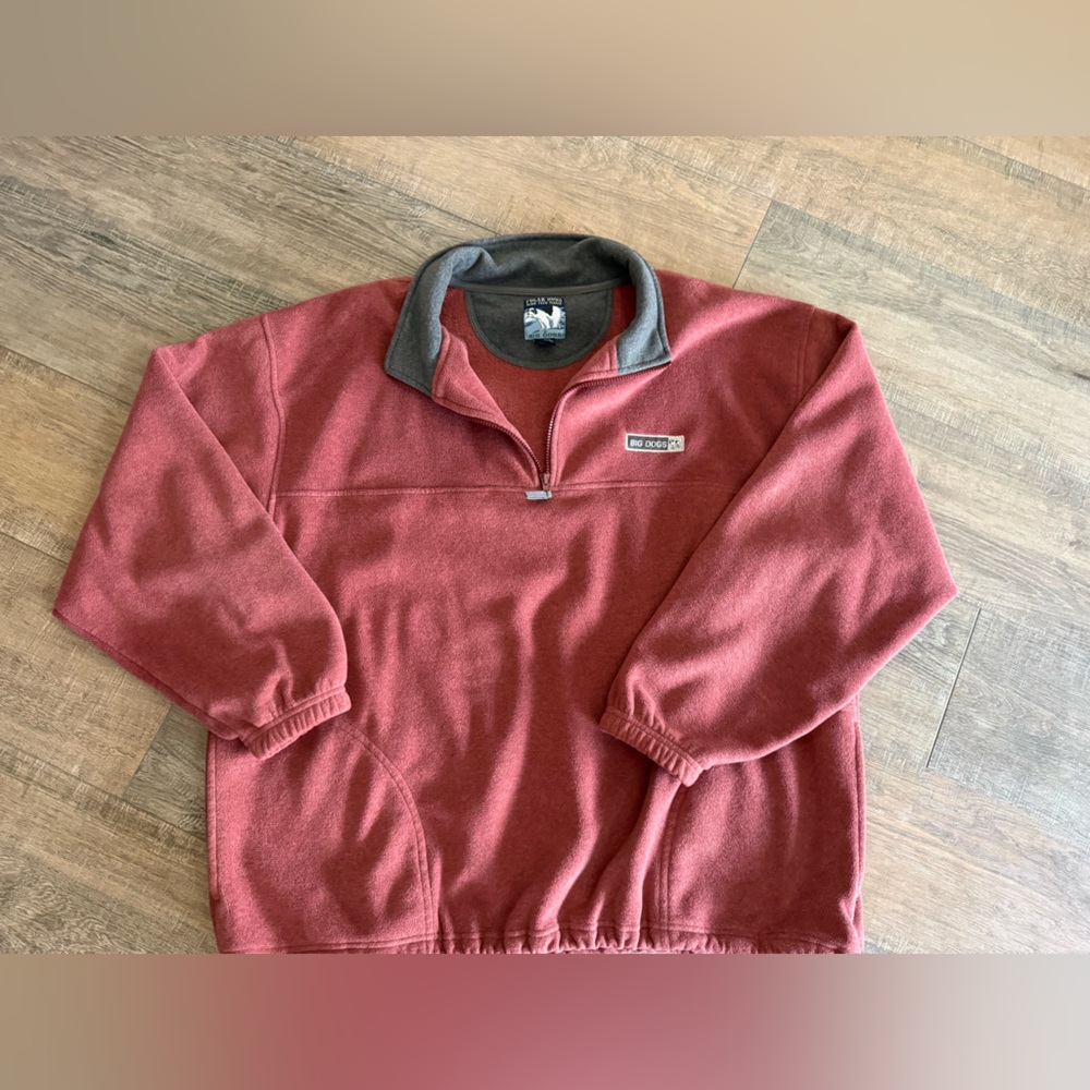 Big Dogs Light Maroon and Gray Fleece Pullover